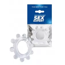 Прозрачное эрекционное кольцо со стимулирующими шариками прозрачный 