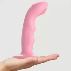 Розовая насадка-стимулятор Strap-On-Me Tapping Dildo Wave розовый 