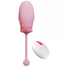 Розовое силиконовое виброяйцо с пультом ДУ розовый 