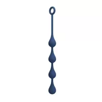 Синяя анальная ёлочка с кольцом Waterdrop Anal Balls 30 mm M - 33,5 см синий 