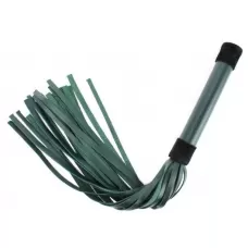 Изумрудная плеть Emerald Leather Whip с гладкой ручкой - 45 см изумрудный 