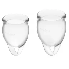 Набор прозрачных менструальных чаш Feel confident Menstrual Cup прозрачный 