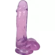 Фиолетовый гелевый фаллоимитатор Slim Stick with Balls - 15,2 см фиолетовый 