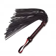 Черная плеть с петлей и контрастной красной строчкой - 45,7 см черный с красным 