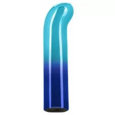 Голубой изогнутый мини-вибромассажер Glam G Vibe - 12 см голубой 