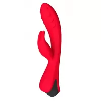 Красный вибратор-кролик Lepus с ребрышками красный 