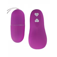 Фиолетовое гладкое виброяйцо с пультом ДУ фиолетовый 
