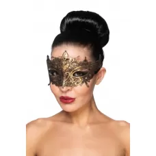 Золотистая карнавальная маска  Каф золотистый 
