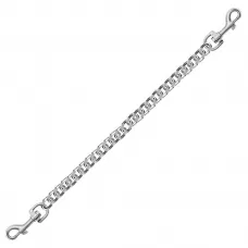 Серебристая цепь с карабинами по обе стороны - 41 см серебристый 