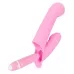 Нежно-розовая двойная вибронасадка на палец Vibrating Finger Extension - 17 см нежно-розовый 