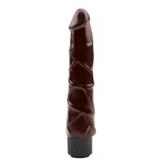 Коричневый вибратор-реалистик Ignite Vibrating Cock - 21,5 см коричневый 