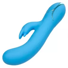 Голубой вибромассажер Insatiable G Inflatable G-Bunny с функцией расширения - 21 см голубой 