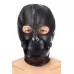 Маска-шлем с прорезями для глаз и регулируемым кляпом черный 