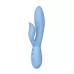 Голубой вибратор-кролик из силикона Isida - 21 см голубой 