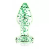 Стеклянная анальная пробка Glow in The Dark Large - 9 см прозрачный 