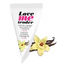 Съедобное согревающее массажное масло Love Me Tender Vanilla с ароматом ванили - 10 мл  