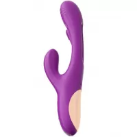 Фиолетовый ударный вибратор-кролик G-Hit - 24 см фиолетовый 