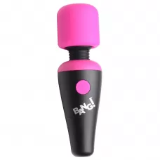 Розово-черный мини-вибромассажер 10X Vibrating Mini Silicone Wand розовый с черным 