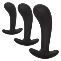 Набор из 3 черных стимуляторов простаты Silicone Prostate Kit черный 
