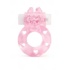 Розовое эрекционное виброкольцо в форме зайчика розовый 