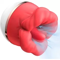 Красный клиторальный стимулятор в форме ротика красный 