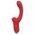 Красный вагинально-клиторальный вибратор красный 