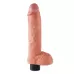 Телесный вибромассажер 10  Vibrating Cock with Balls - 25,4 см телесный 