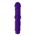 Фиолетовый вибратор с утолщением посередине и клиторальным зайчиком - 18 см фиолетовый 