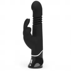 Черный хай-тек вибратор Greedy Girl Thrusting Rabbit Vibrator - 22,8 см черный 