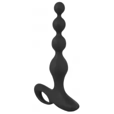 Черная анальная цепочка с вибрацией Rechargeable Anal Beads - 20 см черный 