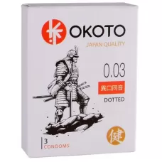 Презервативы с точками OKOTO Dotted - 3 шт прозрачный 