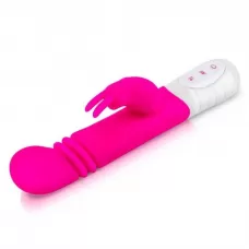 Розовый массажер для G-точки Slim Shaft thrusting G-spot Rabbit - 23 см розовый 