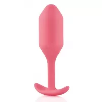 Розовая пробка для ношения B-vibe Snug Plug 2 - 11,4 см розовый 