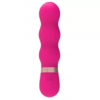 Розовый фигурный мини-вибратор Ripple Vibe - 11,9 см розовый 