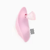 Розовый вибратор в трусики с вакуум-волновой стимуляцией и пультом ДУ розовый 