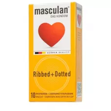 Презервативы с колечками и пупырышками Masculan Ribbed+Dotted - 10 шт  