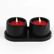 Набор из 2 низкотемпературных свечей для БДСМ «Оки-Чпоки» с ароматом земляники черный 