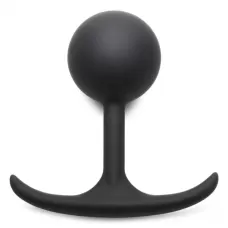 Черная анальная пробка с утяжелением Premium Silicone 4.4  Weighted Round Plug - 10,9 см черный 