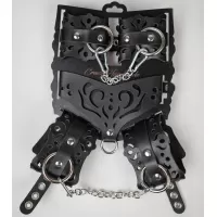 Черный ажурный кожаный набор фиксаций черный 