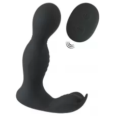 Черная анальная пробка с вибрацией, вращением и пультом ДУ RC Butt Plug with 2 Functions черный 
