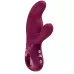 Бордовый вибратор с клиторальным стимулятором Miss Bi - 17 см бордовый 