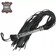 Черная плеть с серебристой ручкой - 63 см черный с серебристым 