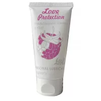 Лубрикант на водной основе с ароматом малины Love Protection Raspberry - 50 мл  