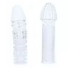 Комплект из 2 прозрачных насадок на пенис PENIS EXTENDER PACK прозрачный 