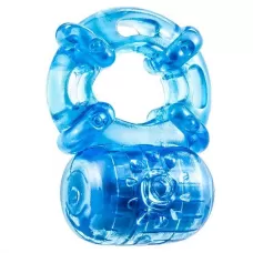 Голубое эрекционное виброкольцо Reusable 5 Function Cock Ring голубой 