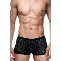 Ажурные мужские черные боксеры черный S-M
