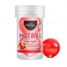 Лубрикант на масляной основе Hot Ball Beija Muito с ароматом ягод (2 шарика по 3 гр  