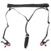 Женские вибростринги с зажимами для половых губ Spreader String with Vibrator черный 