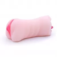 Телесный двусторонний мастурбатор - вагина и ротик телесный 