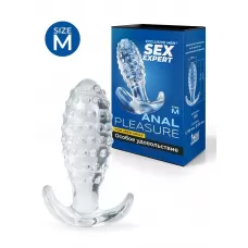 Прозрачная анальная пробка с шишечками - 8 см прозрачный 